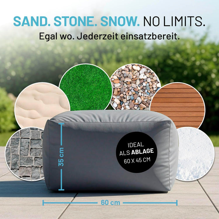 Lumaland Aufblasbarer Hocker | Outdoor Camping Sitzsack - ideal zu Sessel & Sofa | Regulierbarer Luf