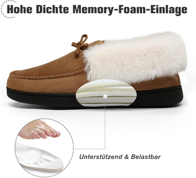 Mishansha Damen Winter Rutschfest Warme Hausschuhe Memory Foam Plüsch Pantoffeln, Gr.36-43 36 EU Bra