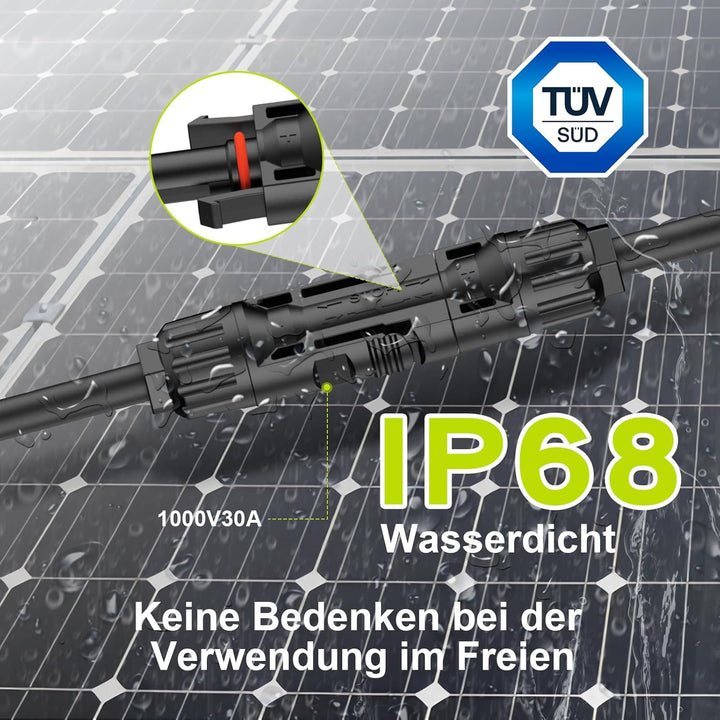 2 Stück Solar Y Kabel,Solar-Anschlusskabel,Y Stecker Solar,Verlängerungskabel Solarkabel Stecker,2 b