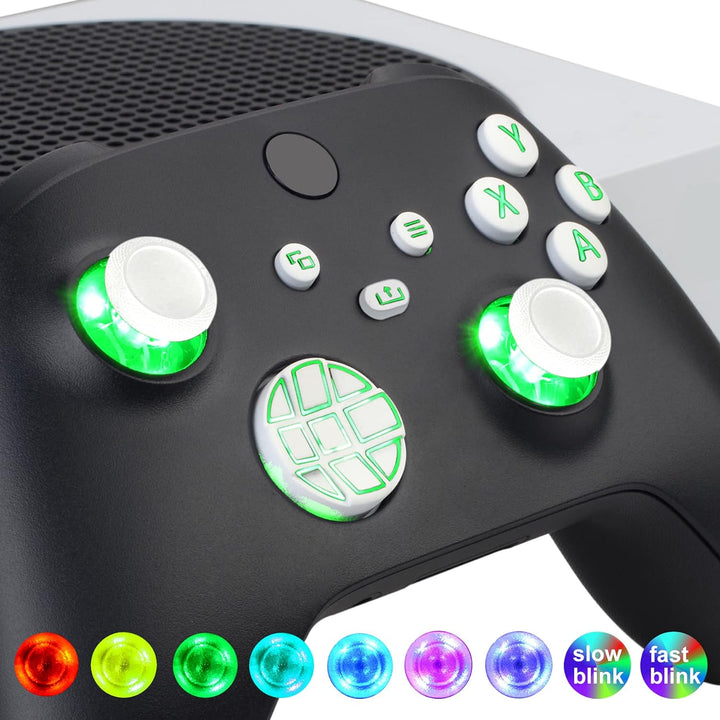 eXtremeRate Leuchttasten für Xbox Series X/S Controller, Custom Ersatz Knöpfe DTF LED Kit Tasten D-p