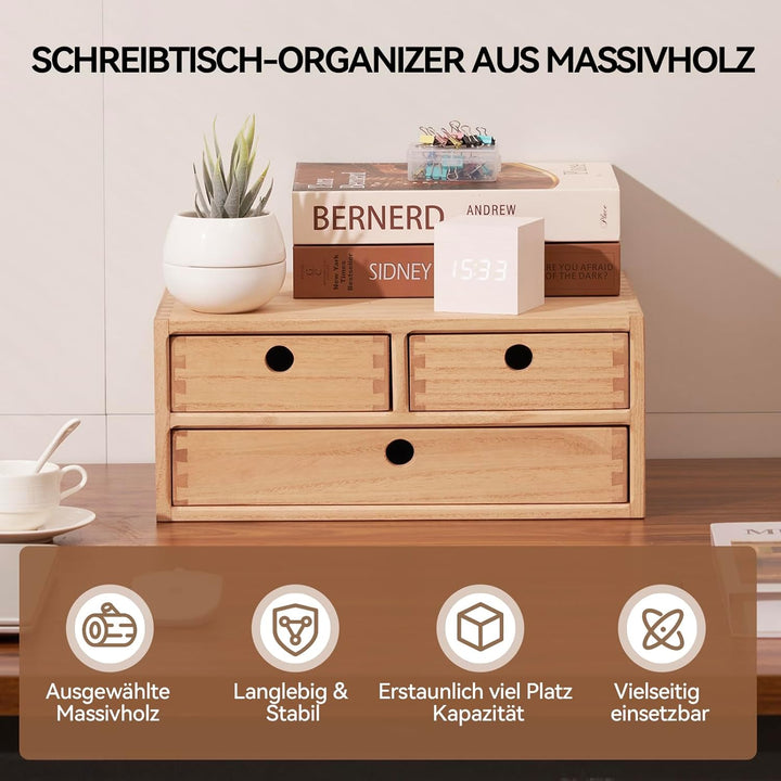 KIRIGEN Schreibtisch-Organizer aus Holz Bürobedarf Ablage aufgeräumt Aufbewahrungsregal Schrank Schm