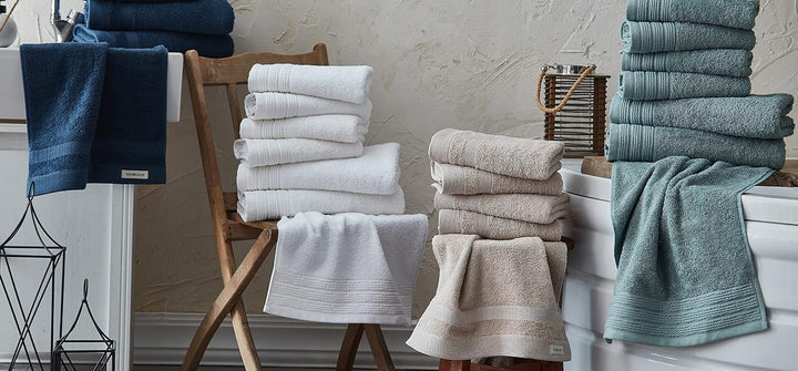 PandaHome Handtuch Set aus Baumwolle - 2 Badetucher, 2 Handtücher - 100% Baumwolle Towel, Schnelltro