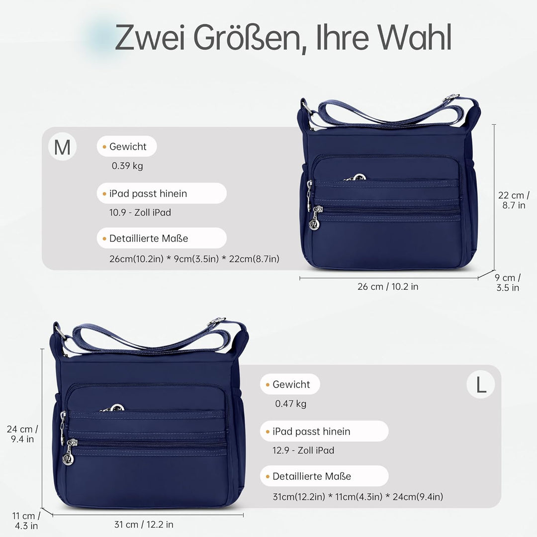 DIRRONA Damen Umhängetasche Casual Gross Kapazität Schultertasche Wasserdicht Damen Reise Arbeit Läs