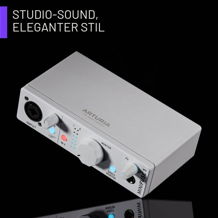 Arturia - MiniFuse 1 - Kompaktes USB-Audio-Interface mit Kreativer Software für Hochwertige Aufnahme
