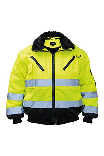 Korntex Hi-Vis Pilotenjacke Arbeitsjacke Wasserdicht Winddicht Gelb - XS
