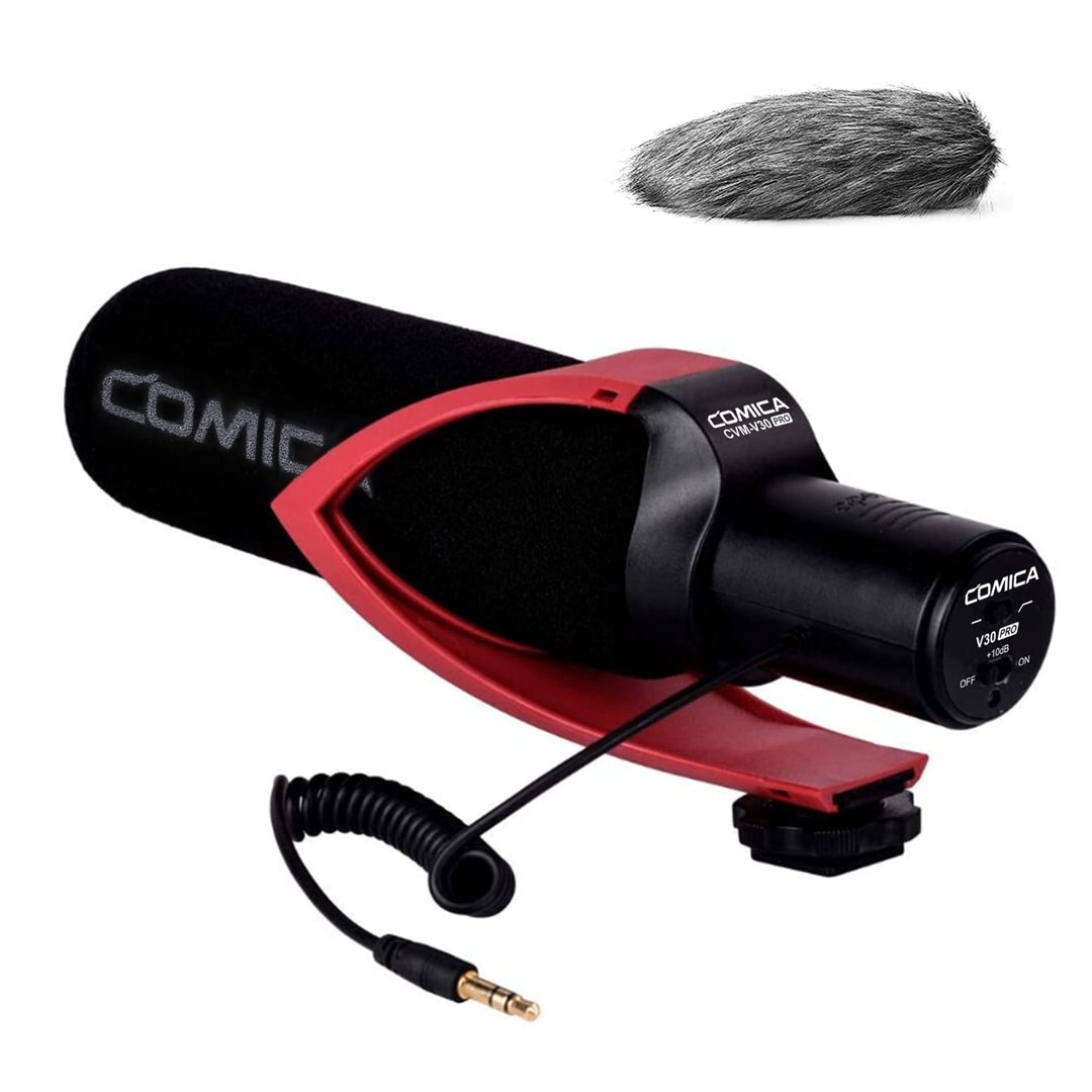 Comica CVM-V30 PROR Shotgun Video Mikrofon,Richtmikrofon DSLR Externe Mikrofon für Canon Sony Nikon