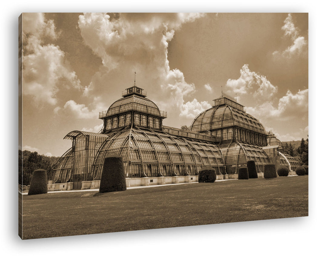 deyoli das Palmenhaus in Schönbrunn Wien Format: 60x40 Effekt: Sepia als Leinwandbild, Motiv fertig