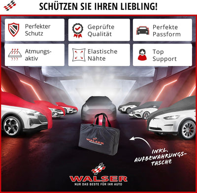 Walser Abdeckung Auto Indoor Stretch Basic, Autoabdeckung Winter, staubdichte Autogarage Abdeckung,