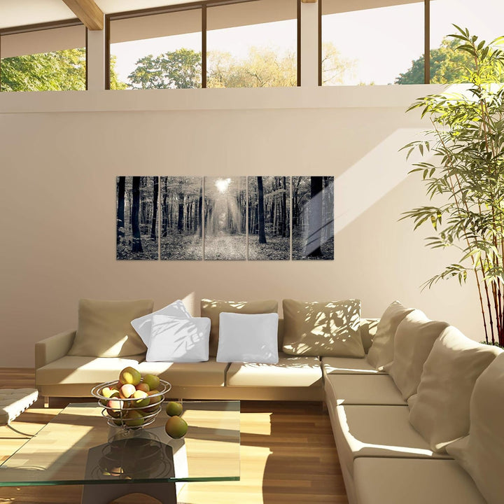 Runa Art Bild Wald Landschaft Wandbilder auf Vlies Leinwand 5 Teilig Wanddekoration Schlafzimmer Woh