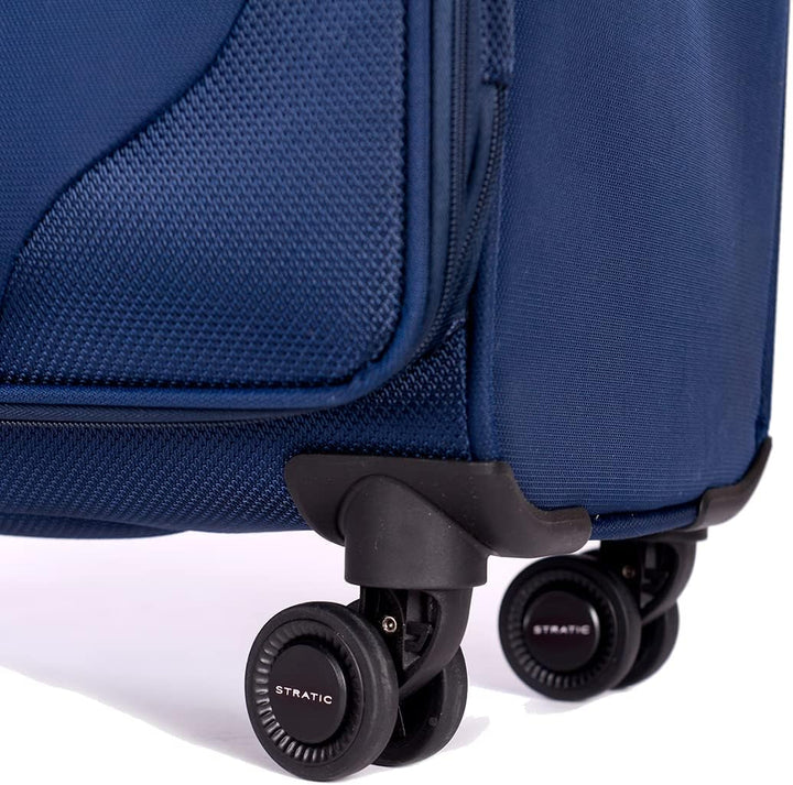 Stratic Mix Koffer Weichschale Reisekoffer Trolley Rollkoffer mittelgross, TSA Kofferschloss, 4 Roll