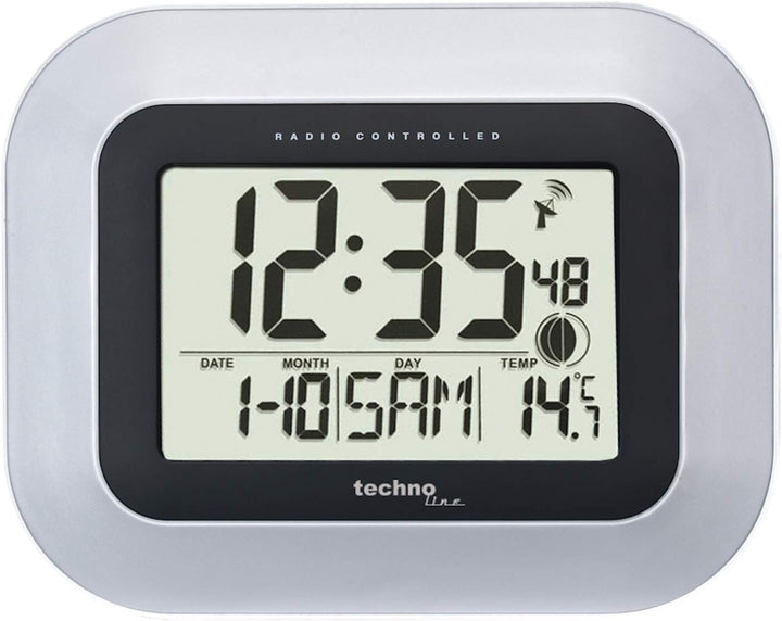 Technoline, WT 8000 Funk-Wanduhr, Ø 30cm, Silber &, WS 8005 Funk-Wanduhr, Silber-schwarz, 22,6 x 3 x