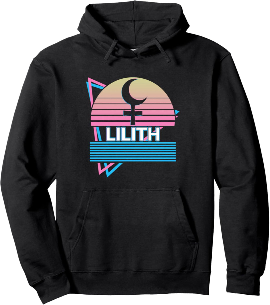 Lilith Dunkler Mond Retro Pullover Hoodie