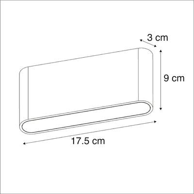 Qazqa - Moderne Aussen Wandleuchte dunkelgrau 17,5cm inkl. LED IP65 - Batt I Aussenbeleuchtung - Alu