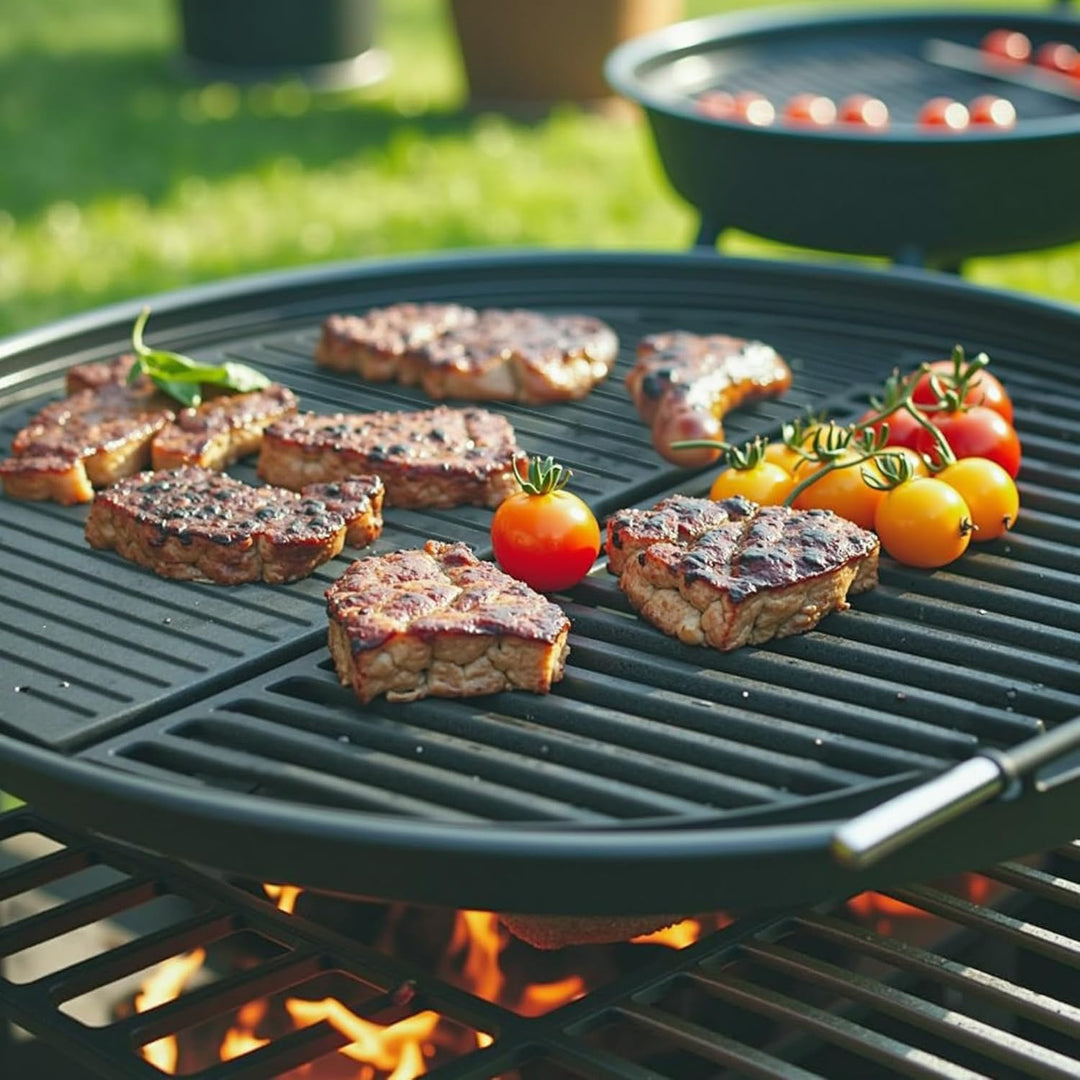 Wiltec Gusseisen Grillplatte 46,7 x 22,8 x 1,5 cm, Gusseisenplatte für Grill mit guter Hitzespeicher