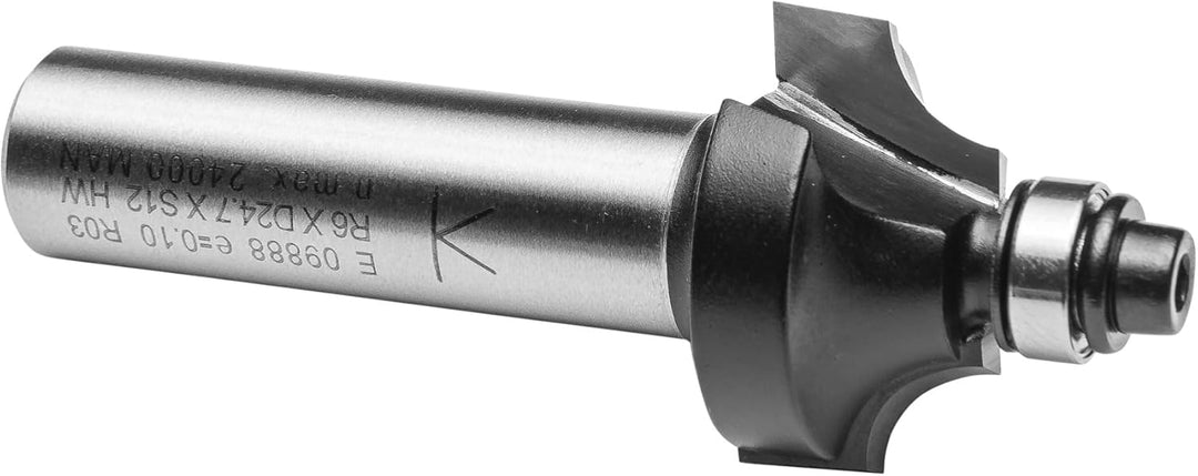 ENT 09888 Viertelstabfräser HW, Schaft (S) 12 mm, Durchmesser (D) 24,7 mm, NL 12,7 mm, R 6 mm, SL 40