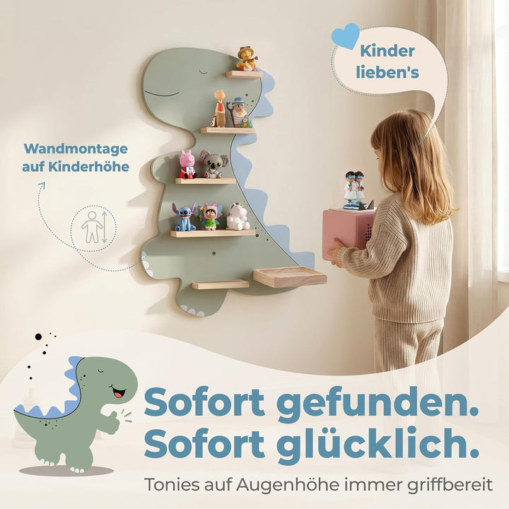Little Goldie® Tonie Regal - für Tonie Figuren (magnetisch) und Box - Dino Motiv für Jungen und Mädc