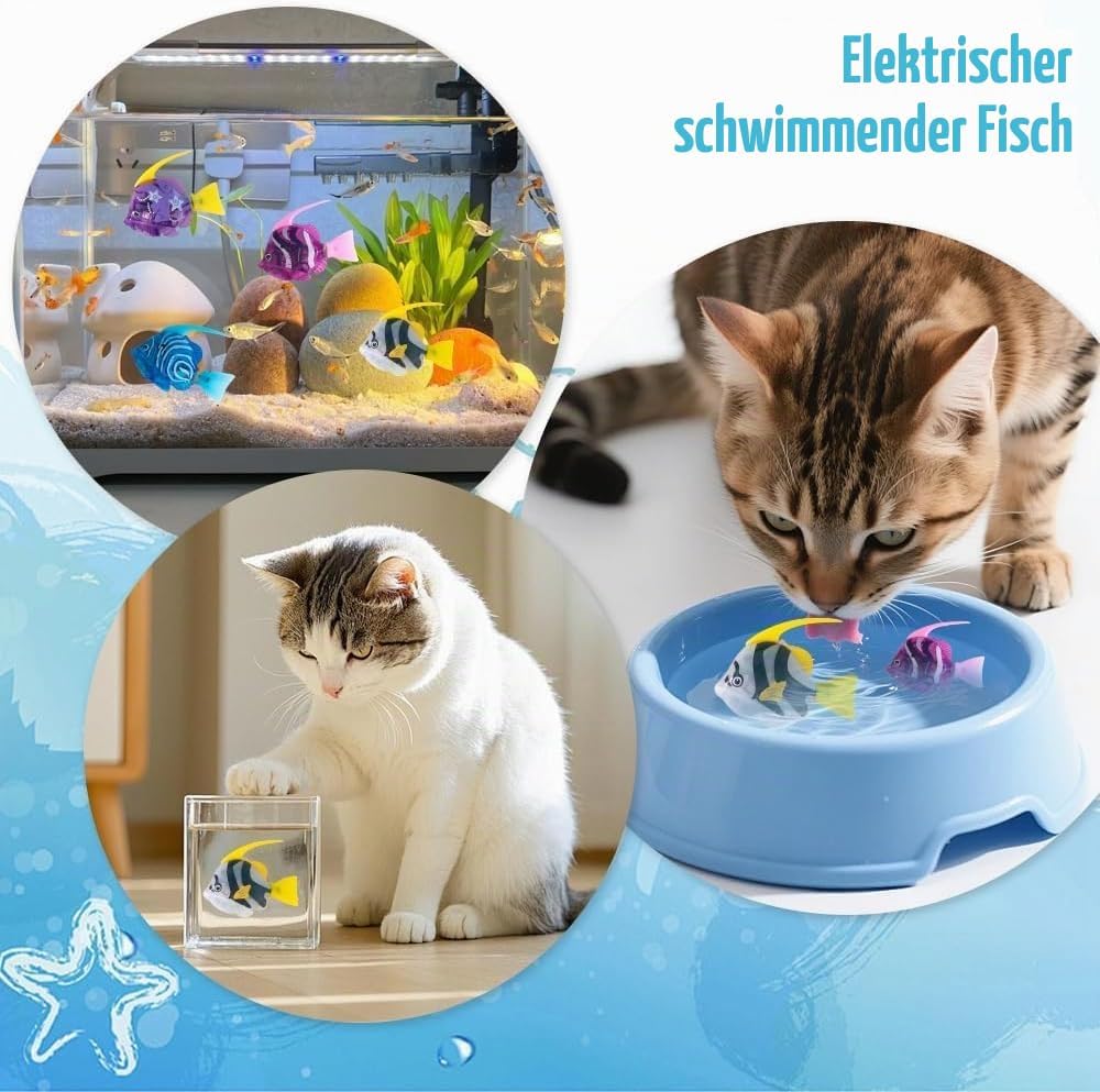 Mineup 4 Stück Roboter Fisch, Robo Fish, Elektrische Fische mit Leuchtende, Elektronischer Haustier