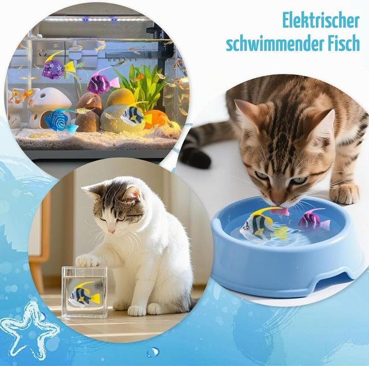 Mineup 4 Stück Roboter Fisch, Robo Fish, Elektrische Fische mit Leuchtende, Elektronischer Haustier