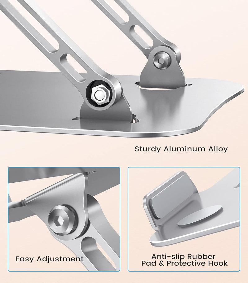 JOIOT Laptop Ständer Höhenverstellbar Laptop Stand Aluminium Ergonomischer Laptopständer Faltbarer N