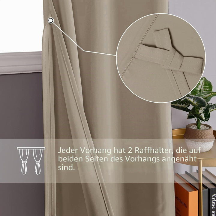 DWCN Vorhang Blickdicht Verdunkelungsgardinen mit Ösen 2 Stücke Thermogardine für Wohnzimmer,Schlafz