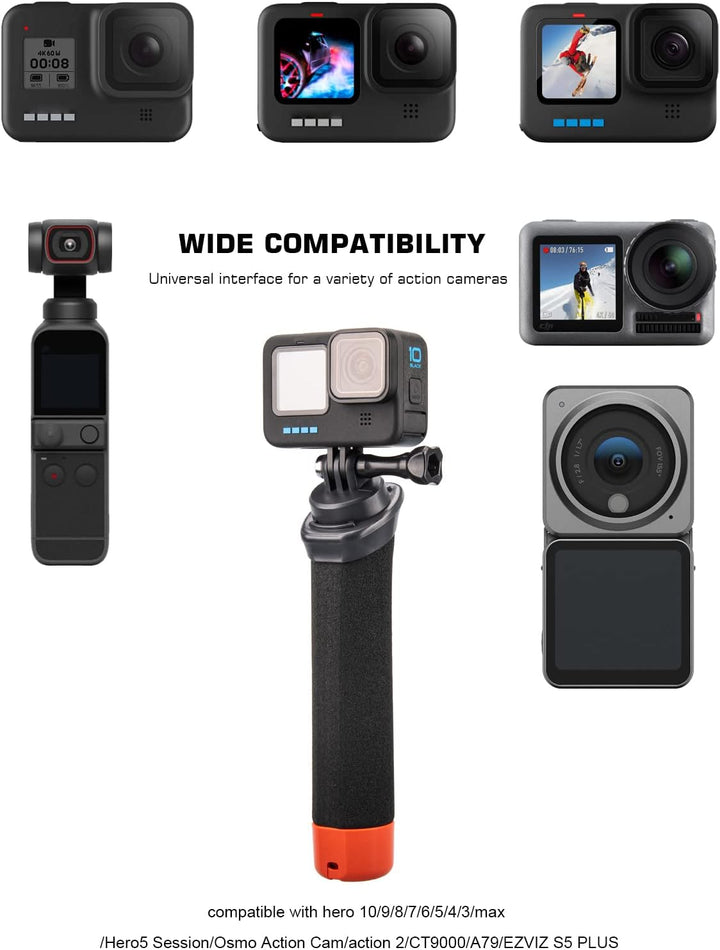 Lammcou Schwimmender Griff, Go Pro Schwimmfähiger Handgriff Wasserdichter Handler Tauchen Einbeinsta