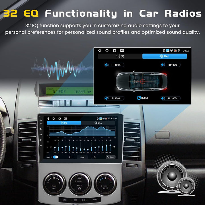 Inefala 4G+64G Android 15 Autoradio für Mazda 5 2005-2010 mit Wireless CarPlay Android Auto, 9" Touc