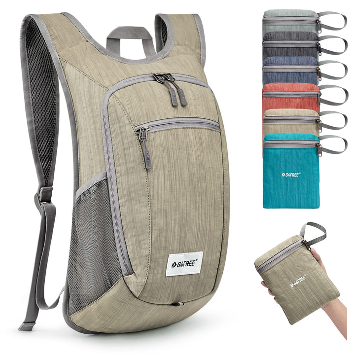 G4Free Kleiner Rucksack, faltbar, 10/15 l, leicht und faltbar, für den Aussenbereich, Reiserucksack,
