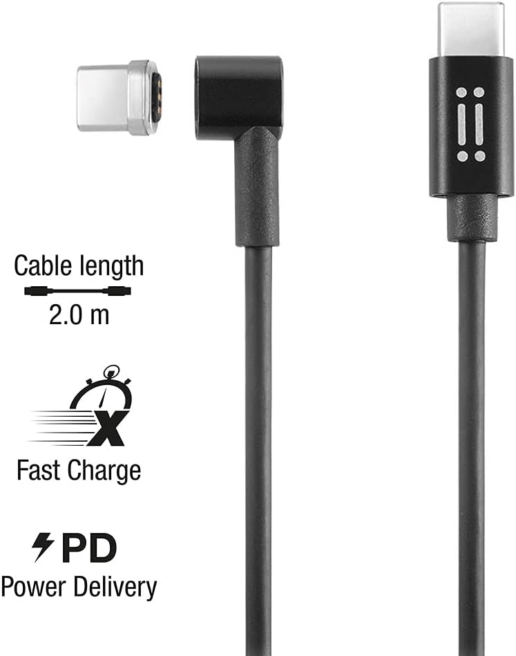 aiino italian ideas - MagPower USB-C auf USB-C (Apple MFI-Zertifiziert), 2M Magnetisches Lade, Kompa