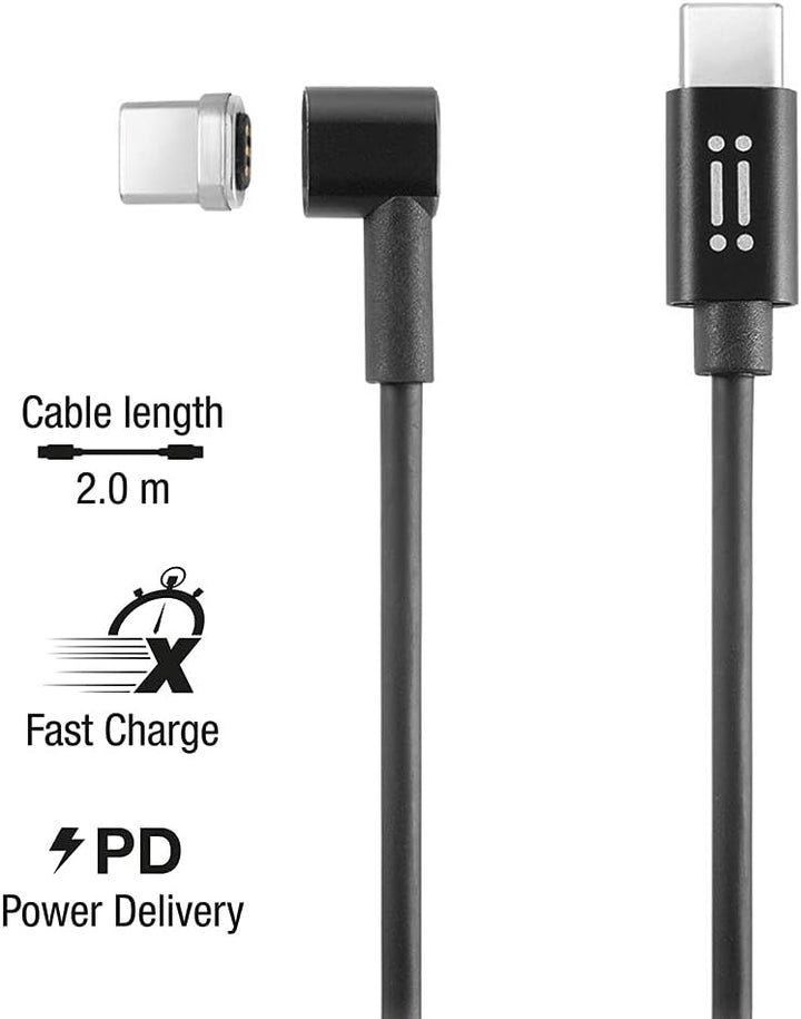 aiino italian ideas - MagPower USB-C auf USB-C (Apple MFI-Zertifiziert), 2M Magnetisches Lade, Kompa