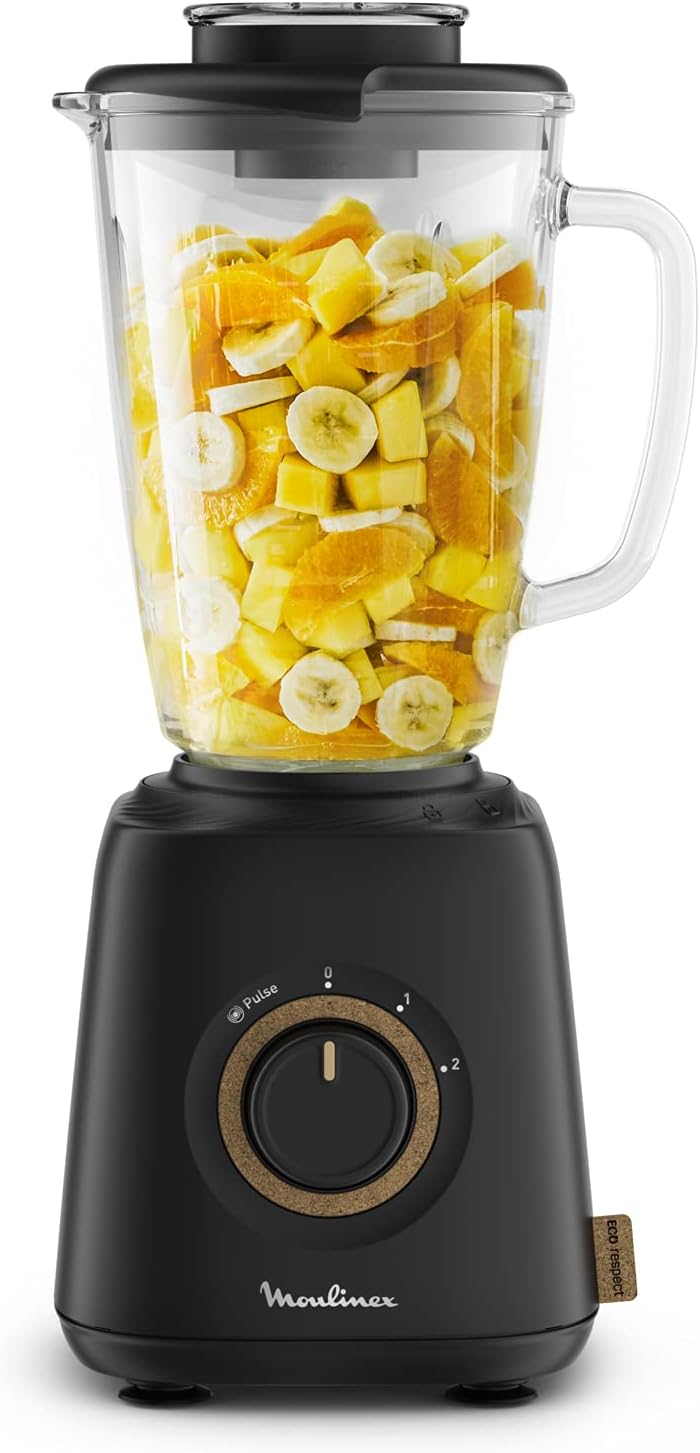 MOULINEX Standmixer Eco Respect, ökologisches Design, Smoothie, Milchshake, Müacho, Suppe, 1,75 l, 4