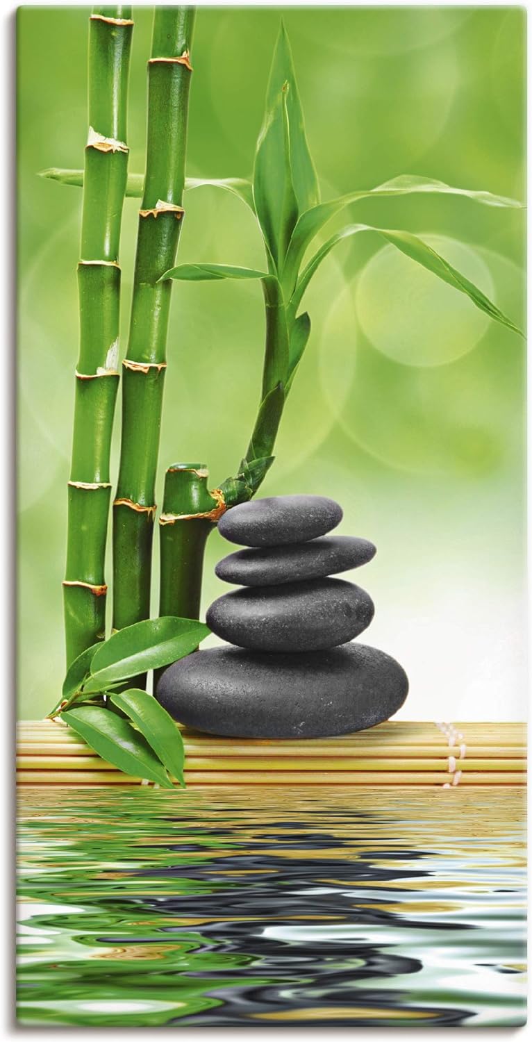 Artland Leinwandbild Wandbild Bild auf Leinwand 30x60 cm Wanddeko Zen Asien Asiatisch Wellness Spa B