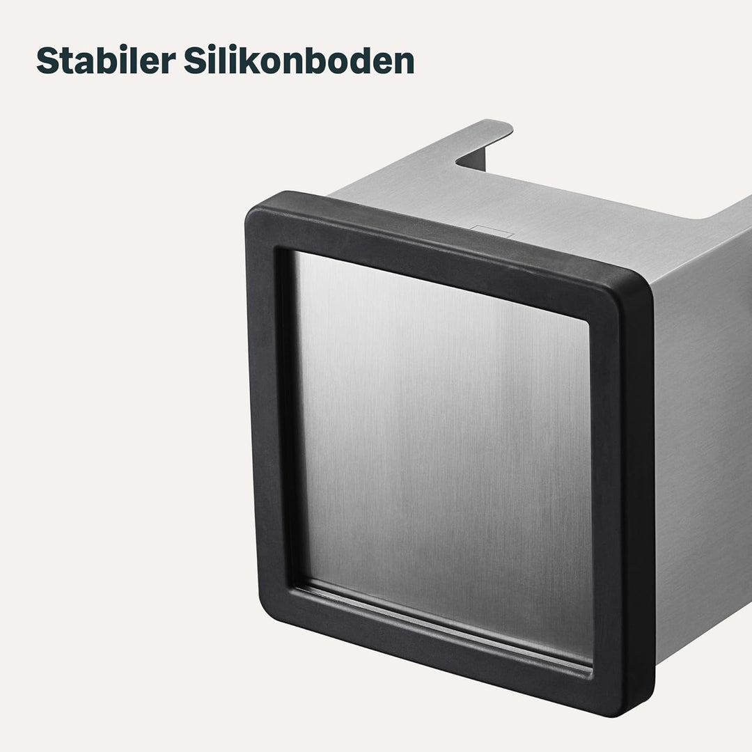 SILBERTHAL Abklopfbehälter für Siebträger Edelstahl - Version 2.0 - Tamperstation und Knock Box mit