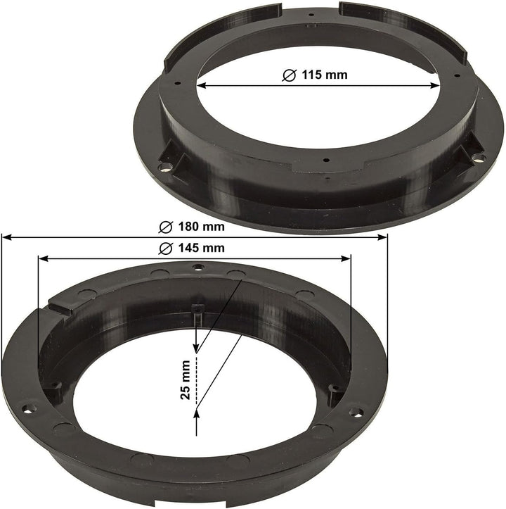 tomzz Audio 2819-002 Lautsprecherringe Adapter Halterungen kompatibel mit Hyundai i10 III Tür vorne