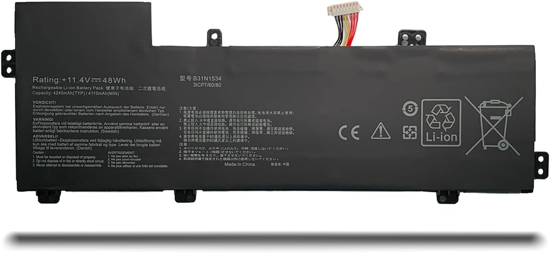 HUBEI B31N1534 0B200-02030000 Laptop Batterie Ersatz für Asus Zenbook UX510 UX510UW UX510UW-1A UX510