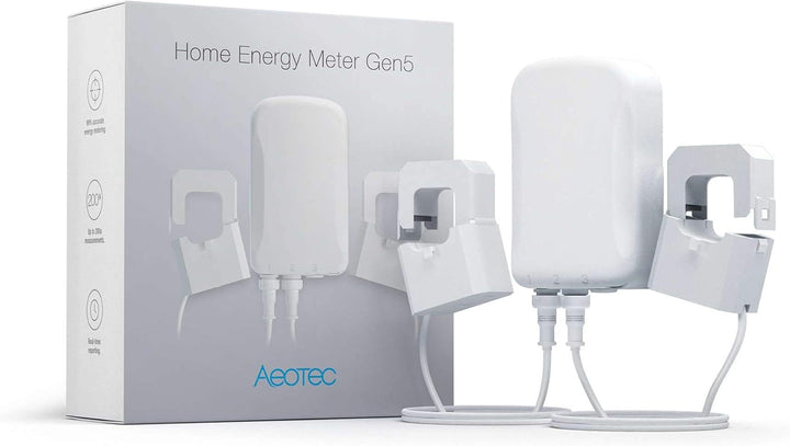 Aeotec ZW095C1A60 Zangenamperemeter mit einer Zange GEN5 (60A), Weiss