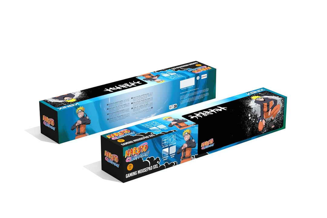 Konix Naruto Shippuden XXL Gaming-Mauspad 90 x 46 cm - rutschfeste Gummibasis - Naruto-Motiv - Schwa