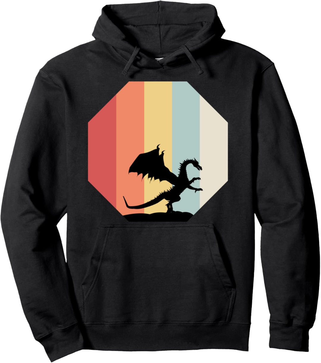 Drache Retro- und Vintagestil 80er- und 70er-Jahre Pullover Hoodie