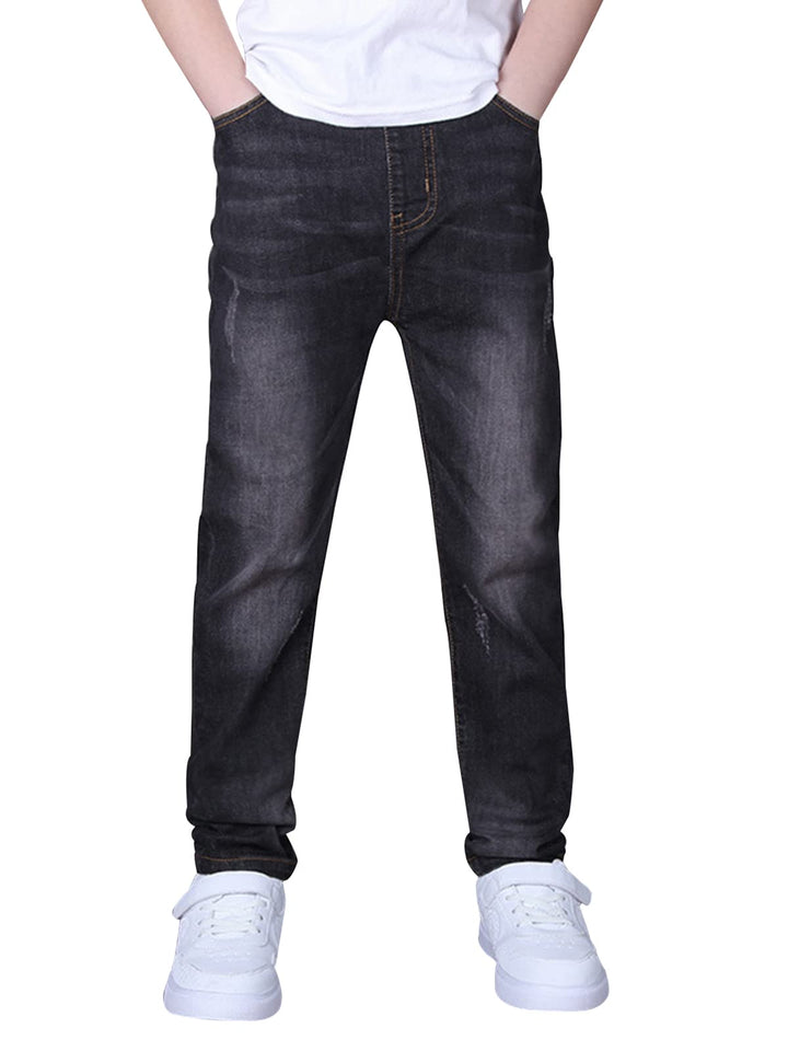 YoungSoul Jungen Jeanshosen - Jeans mit Abschürfungen - Kinder Hose mit elastischem Bund Gr. 128-176