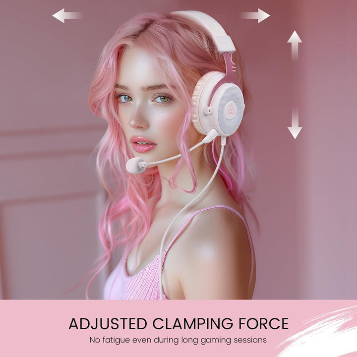 EKSA E900 Gaming Headset, PC Headset mit Abnehmbar Mikrofon mit Geräuschunterdrückung, 3D Surround S