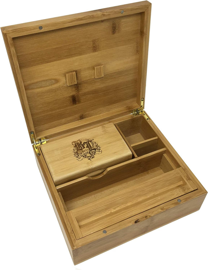 Black Leaf Aufbewahrungsbox, Bambus, braun, M