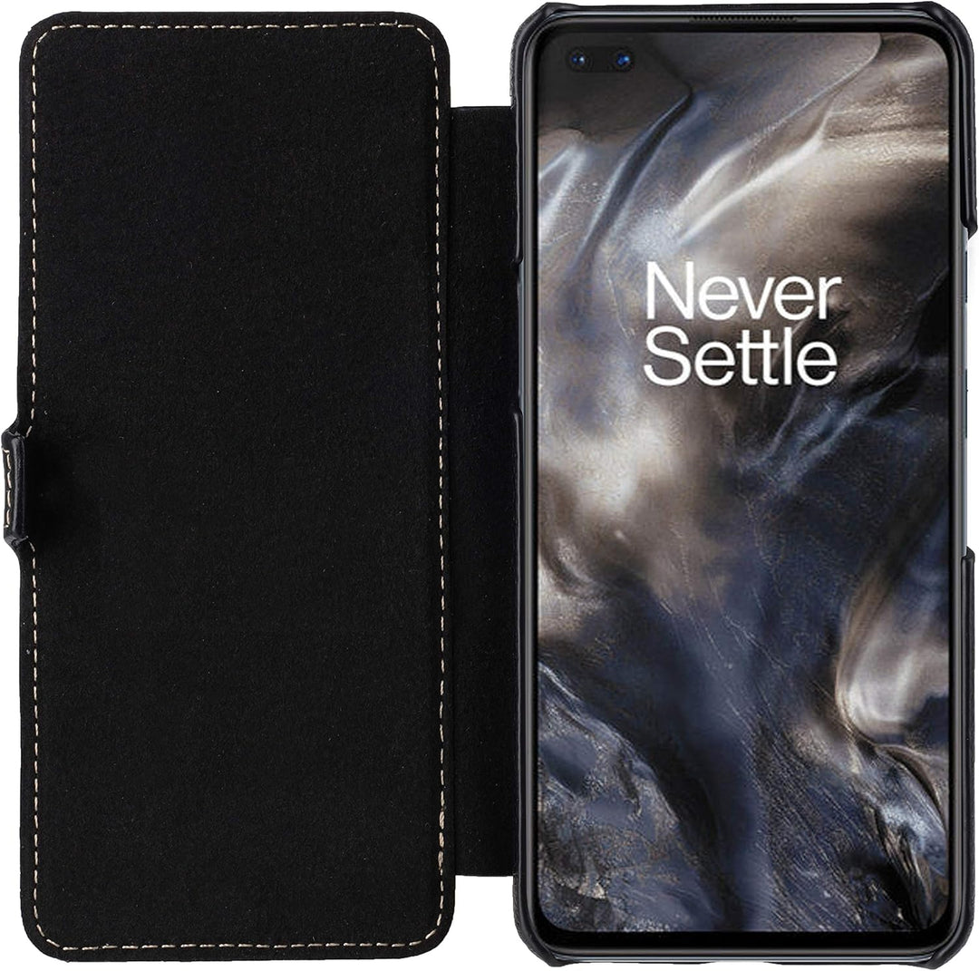 STILGUT Book Case entwickelt für OnePlus Nord Hülle aus Leder mit Clip-Verschluss, Lederhülle, Klapp