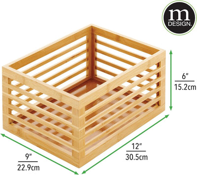 mDesign Küchen Organizer aus Bambus – umweltfreundliche Aufbewahrungsbox für den Küchenschrank, das