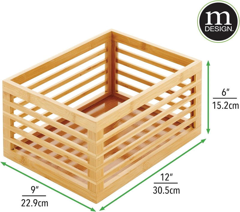 mDesign Küchen Organizer aus Bambus – umweltfreundliche Aufbewahrungsbox für den Küchenschrank, das