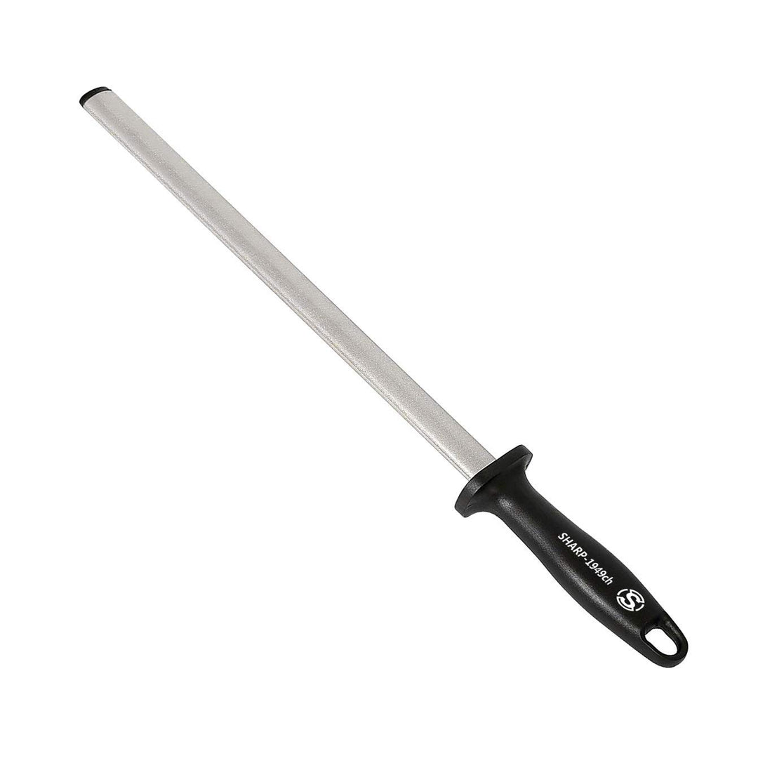 NC 31cm Diamant Wetzstahl Professionelle Wetzstab für Koch, Haus, Jagd - Messer-Schärfer in Schwarz