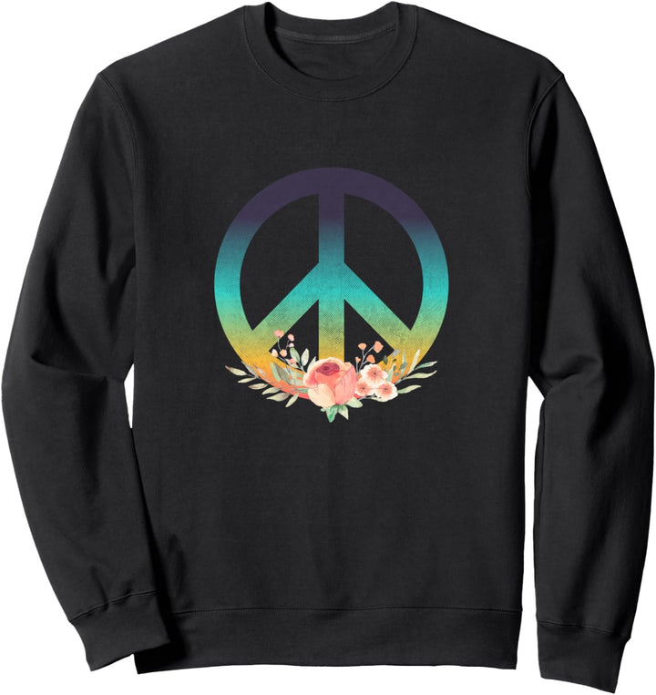 Make Peace Not War - Peace Logo mit Rose Sweatshirt