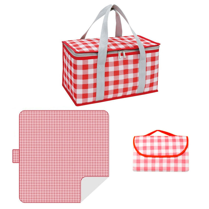 Isolierte Picknickkörbe, 35 x 20 x 20 cm Picknicktasche mit grossem Fassungsvermögen, mit Picknickde