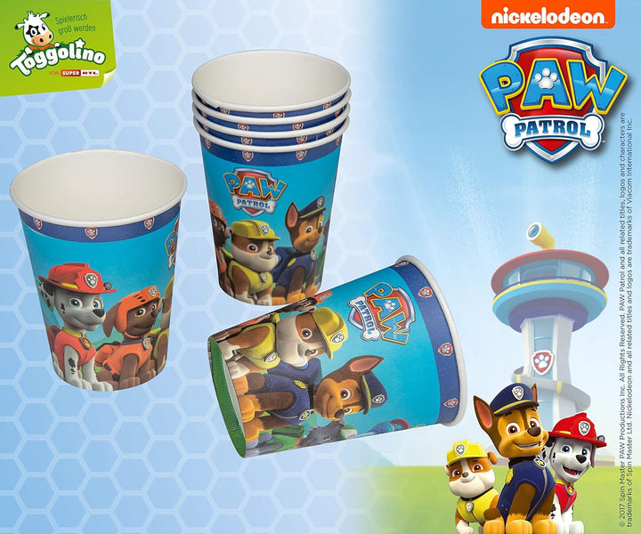 TIB Heyne 19710 - Partykoffer Paw Patrol, 51 Teile, Partygeschirr und Dekoration, Kindergeburtstag P