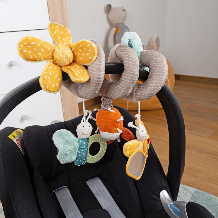 sigikid 43173 Babyaktivspielzeug Spirale zum Aufhängen, Gelb/Taube/Petrol/Schmetterling Gelb/Taube/P