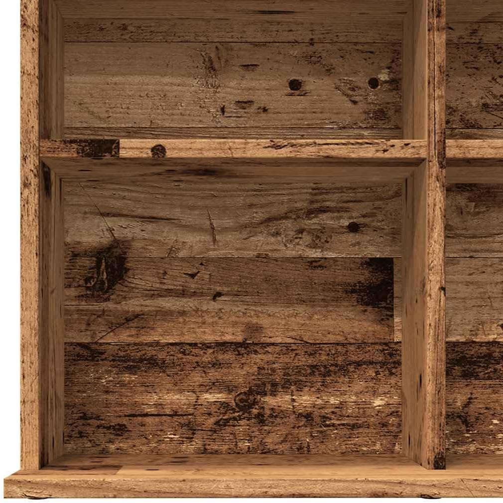 vidaXL CD-Regal Altholz-Optik 100x23x89,5 cm Holzwerkstoff, CD-Schrank, CD-Ablage, Standregal, Regal