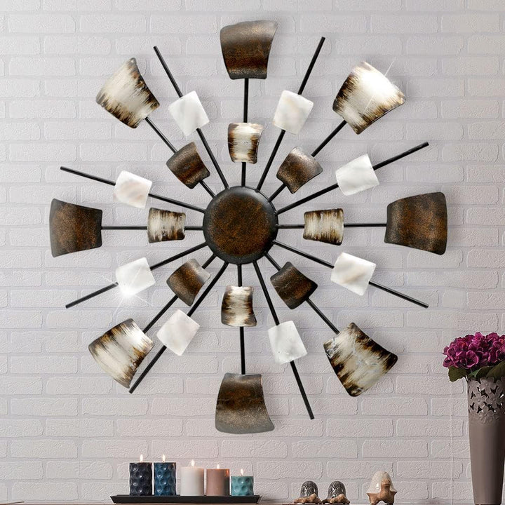 BOLTZE Wand Dekoration Bild Deko Kunst Schlaf Gäste Zimmer Behang braun beige rund 4679400